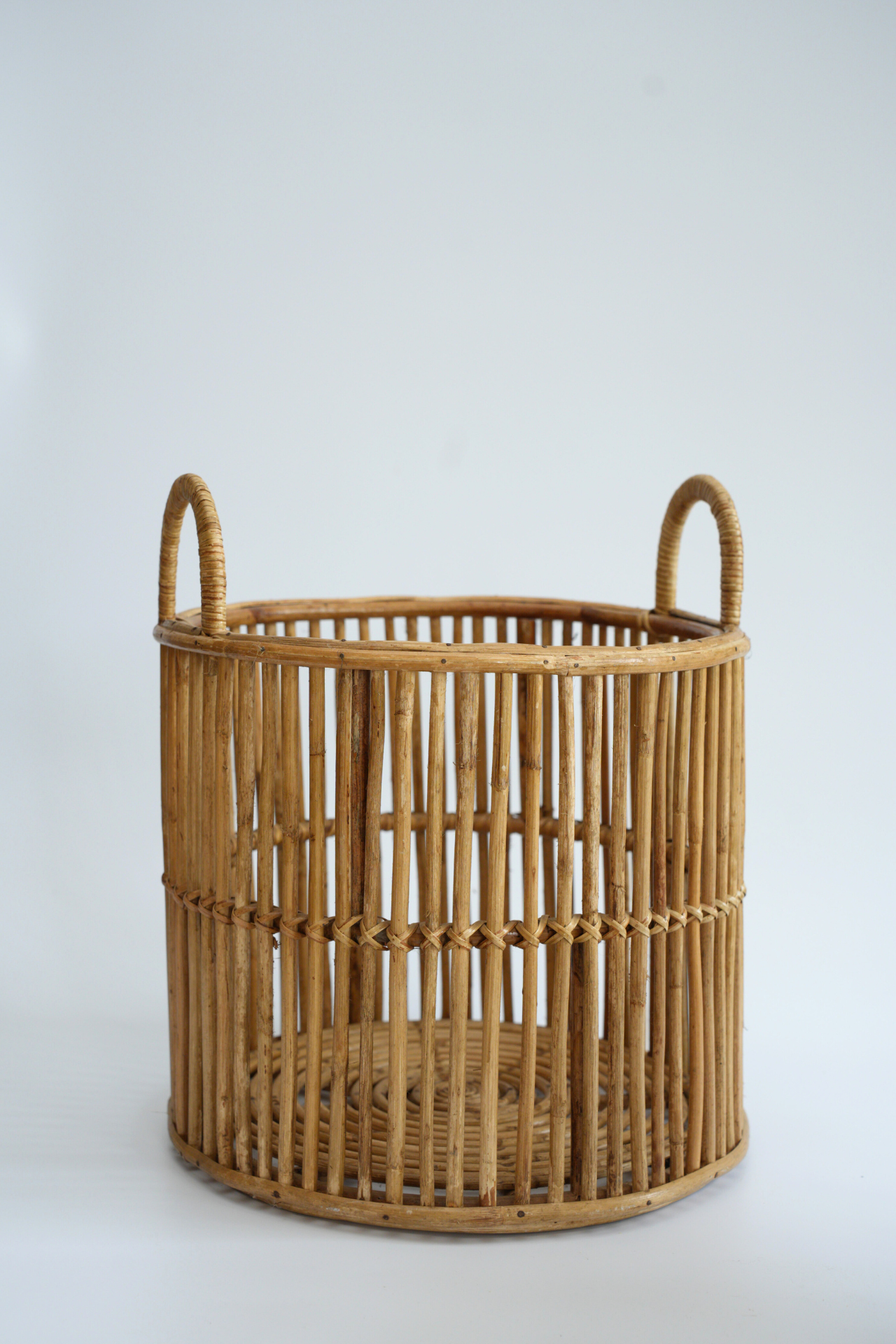 Handwoven Round Rattan Laundry Basket