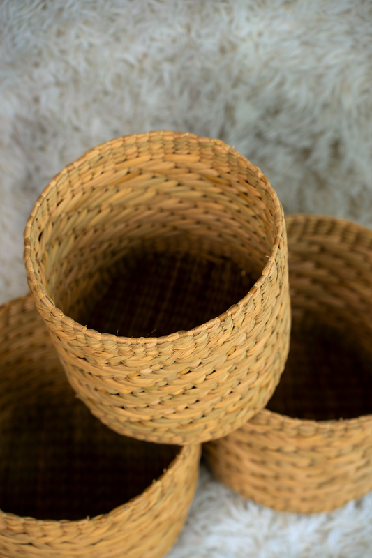 Round Kauna Storage Baskets with Lid