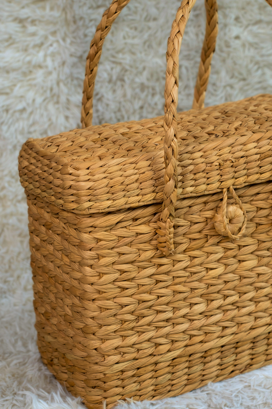 Handwoven Kauna Grass Picnic Basket Bag