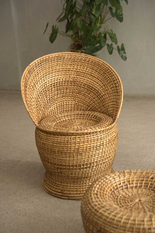 RATTAN APPLE CHAIR SET