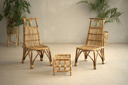 Tall-Back Rattan Lounge Set