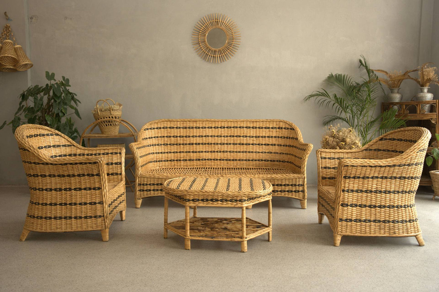 Tropical Rattan Sofa Set