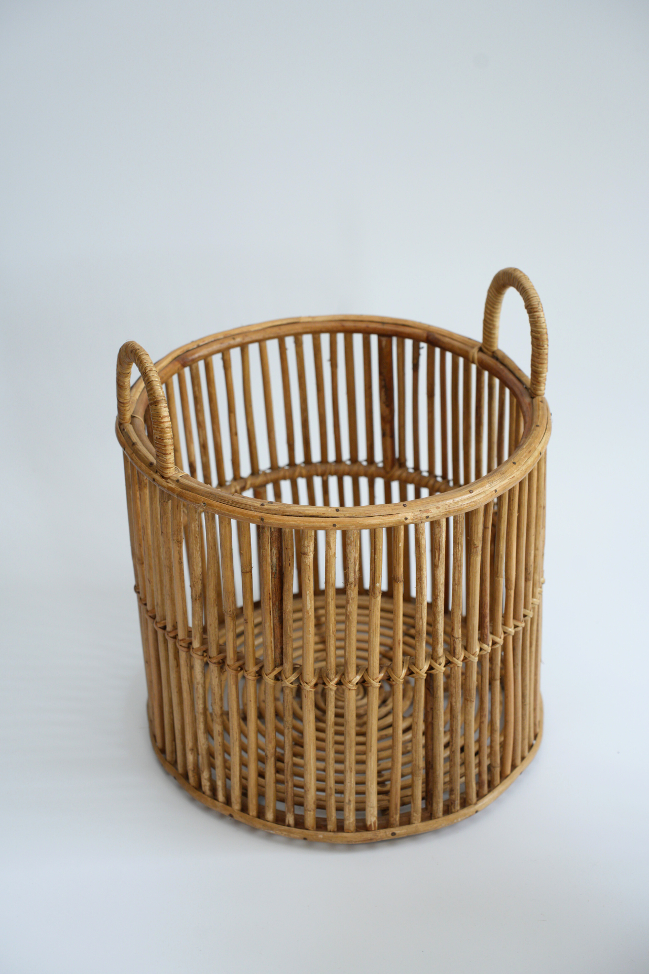 Handwoven Round Rattan Laundry Basket