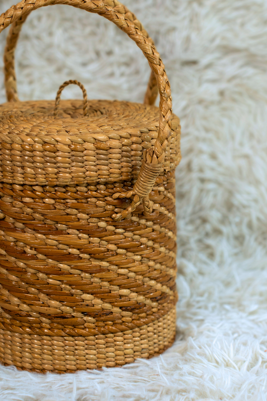 Kauna Storage Basket with Lid and Dual Handles