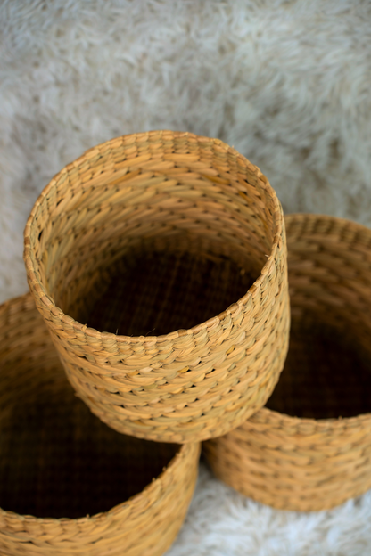 Round Kauna Storage Baskets with Lid