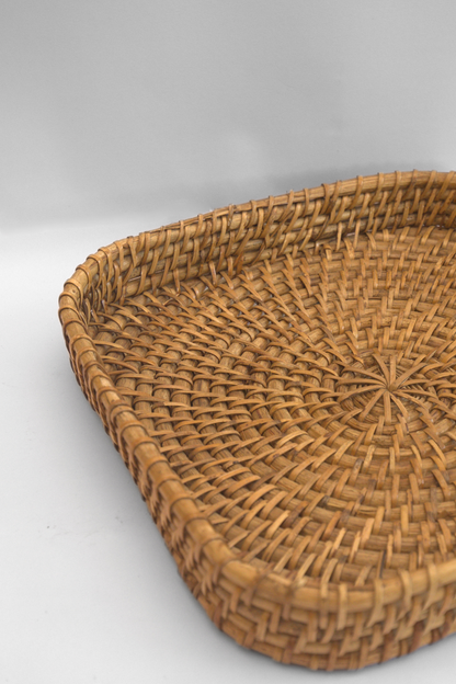 Square Cane Woven Tray