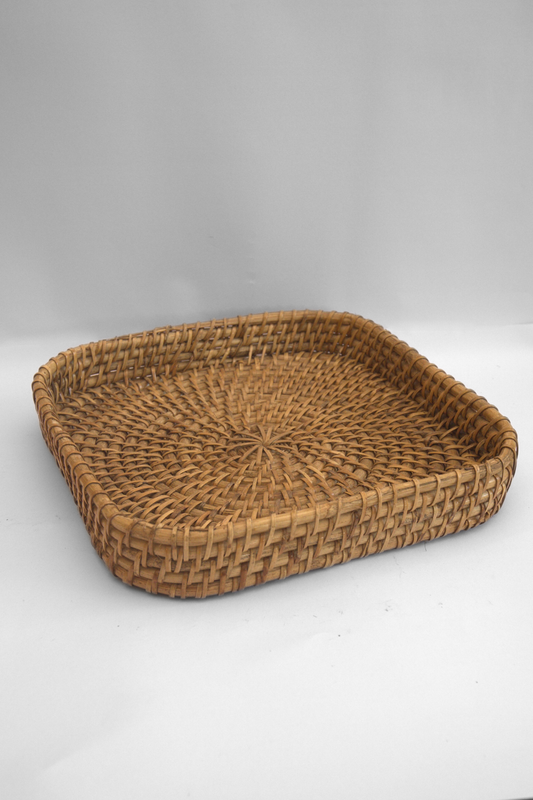 Square Cane Woven Tray