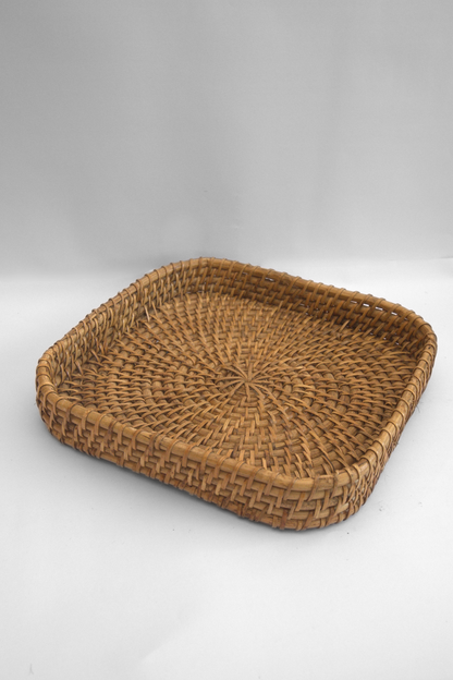 Square Cane Woven Tray