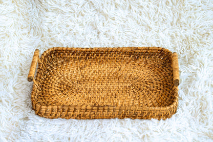 Handwoven Cane Serving Trays (Set of 3)