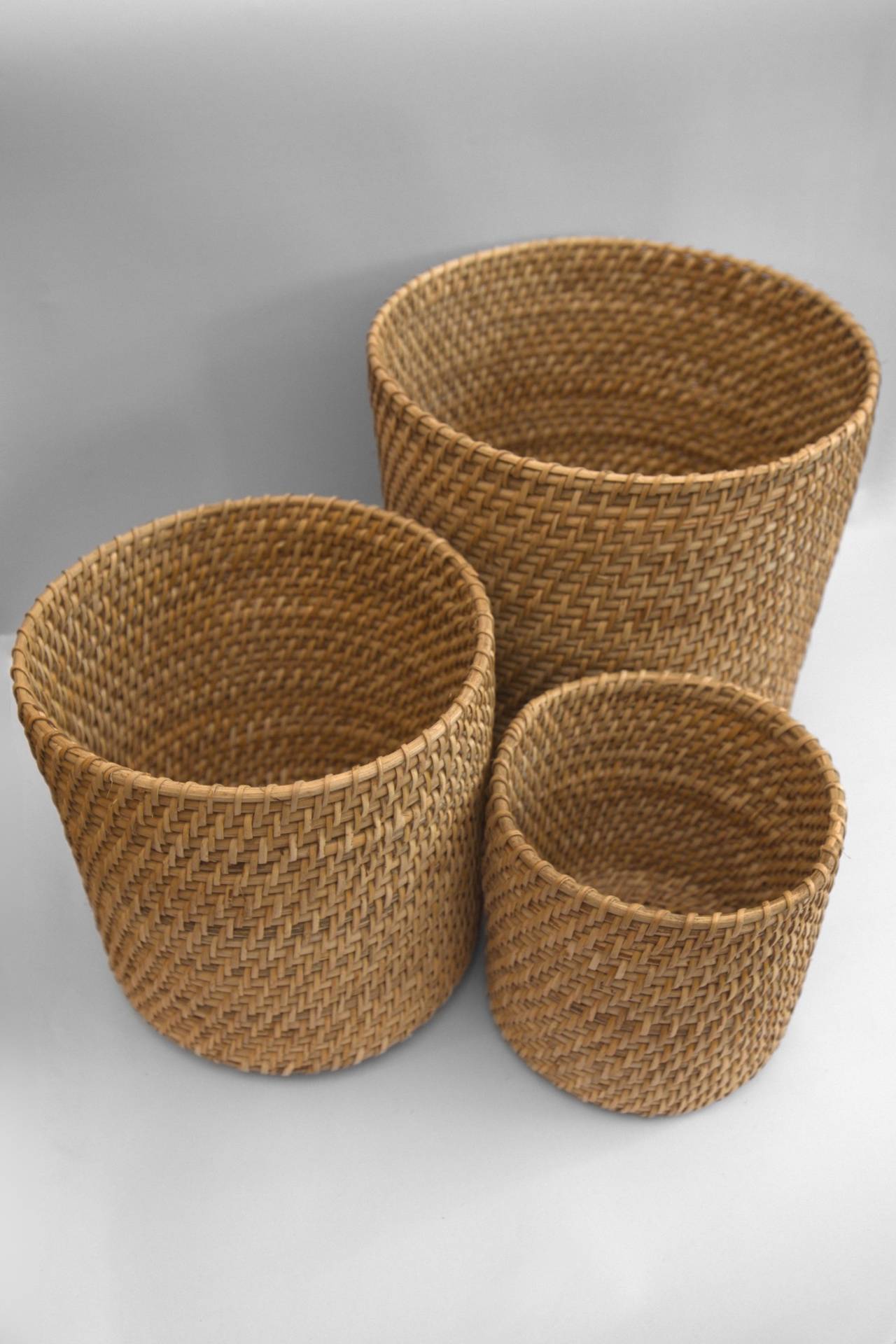 Handwoven Rattan Planter Set