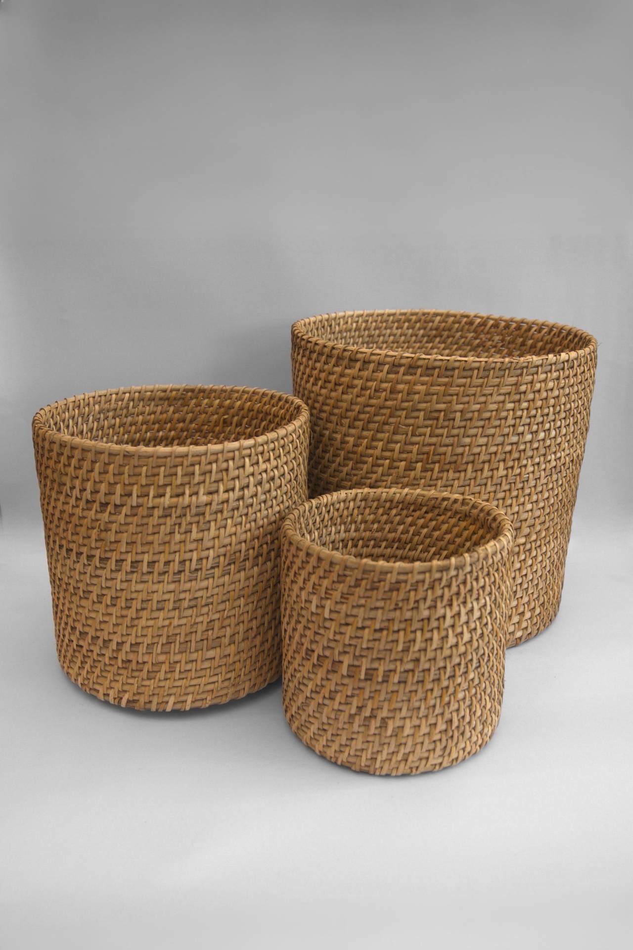 Handwoven Rattan Planter Set