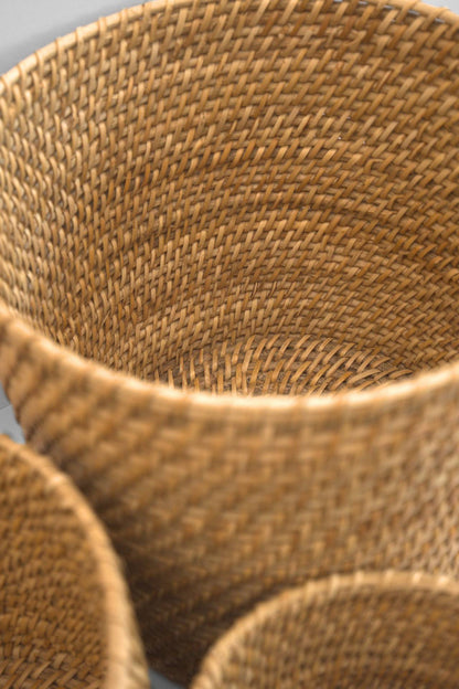 Handwoven Rattan Planter Set