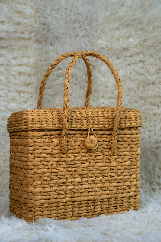 Handwoven Kauna Grass Picnic Basket Bag