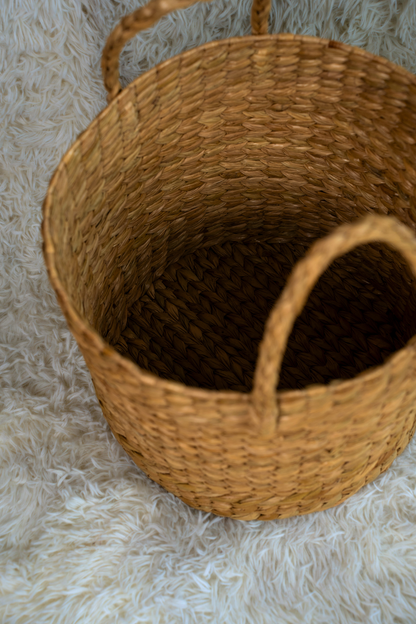Large Utility Kauna Basket with Double Braided Handles